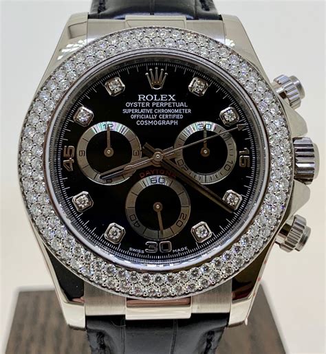 rolex daytona gold with diamond bezel|cosmograph daytona white gold.